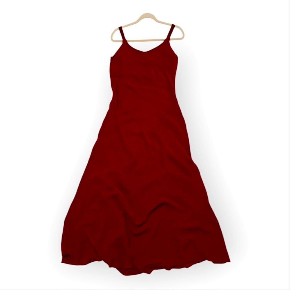 Salone De Couture 100% Silk Elegant Red Maxi Dress Sz M